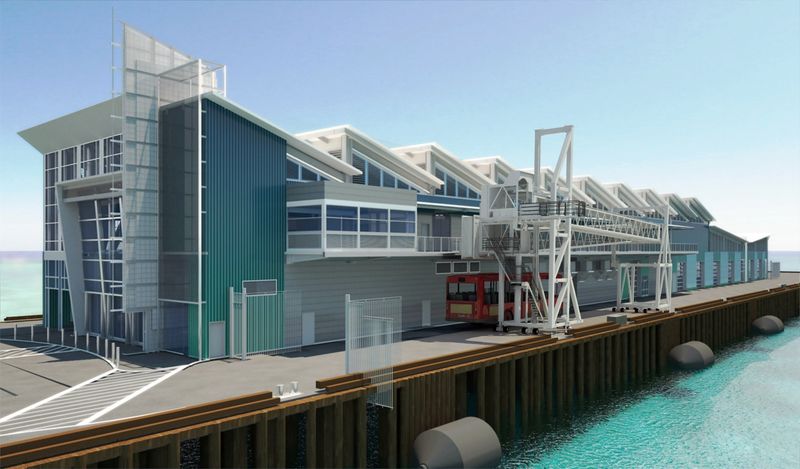 Rendering of the new Broadway Pier cruise terminal in San Diego