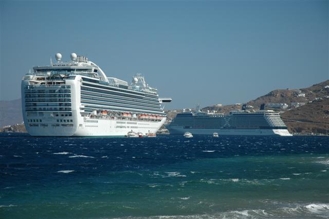 The Ruby Princess and Celebrity Solstice.