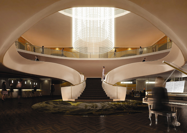 Quintessentially One main staircase rendering.