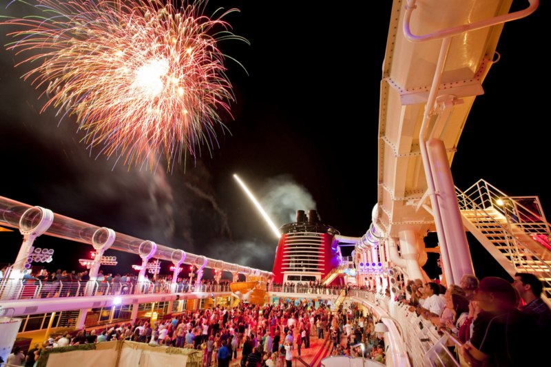 At sea fireworks on the Disney Dream