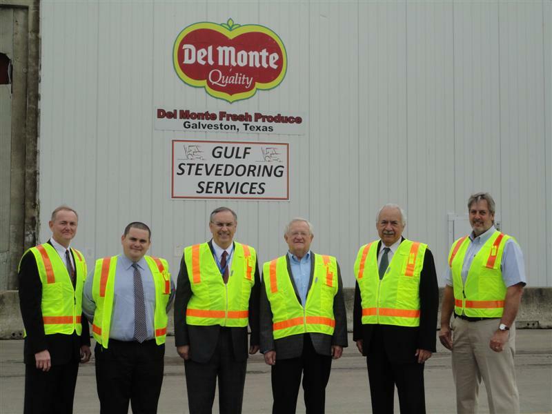 From left, Peter Simons, POG; Owen Parker, Lloyd Engineering; Mike Mierzwa,  Port Director POG; Roland Bassett, Chairman POG; Pedro Garza, EDA; Joe Wiley, Del Monte 