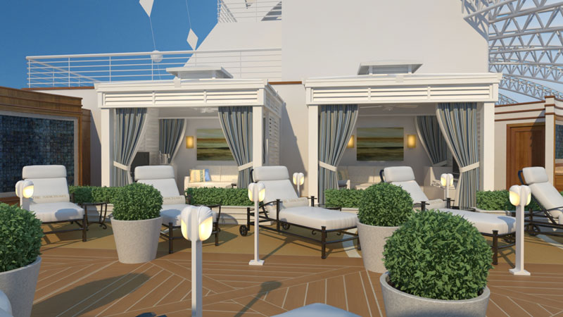 The Sanctuary aboard Royal Princess invites adults to relax in style.