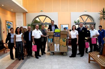 October 2012: loading donations to Villefranche-sur-mer