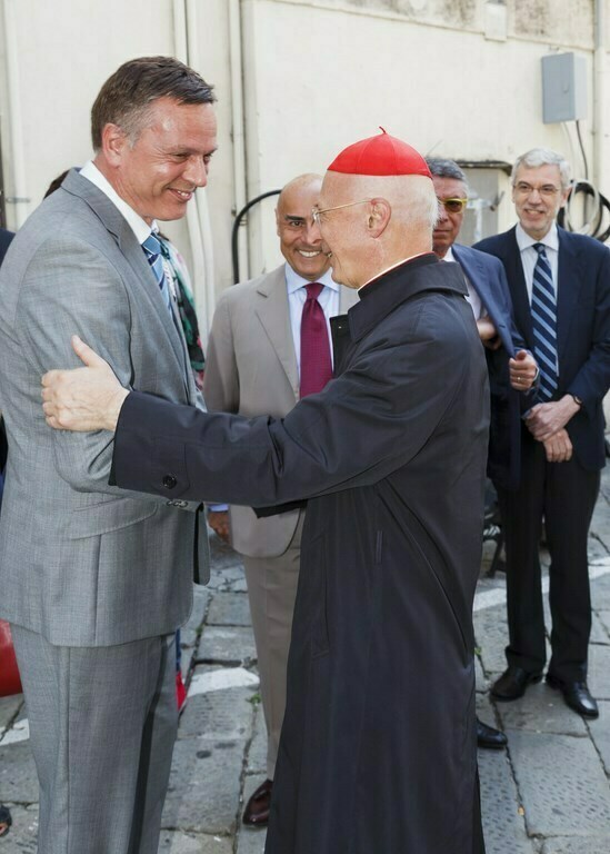 CEO of Costa Group Michael Thamm and Cardinal Angelo Bagnasco