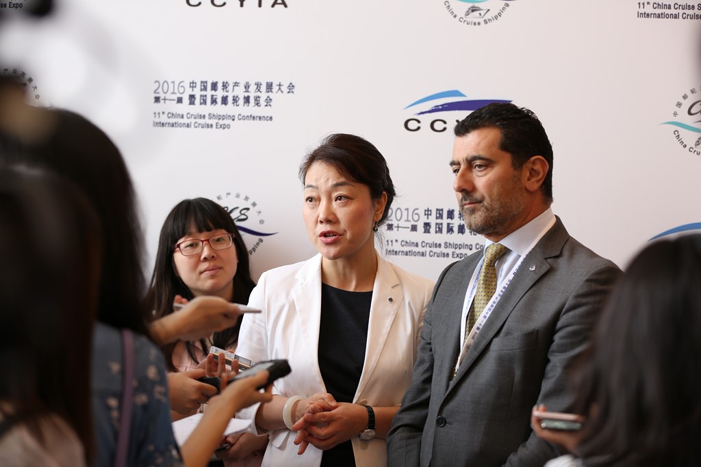 From left: Helen Huang, president, Greater China, MSC Cruises; and Gianni Onorato; president and CEO, MSC Cruises