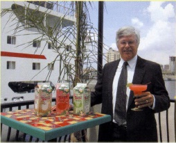 Bill Fennell vice president of cruise ship sales and service for Vitality with the new line of frozen cocktail mixes