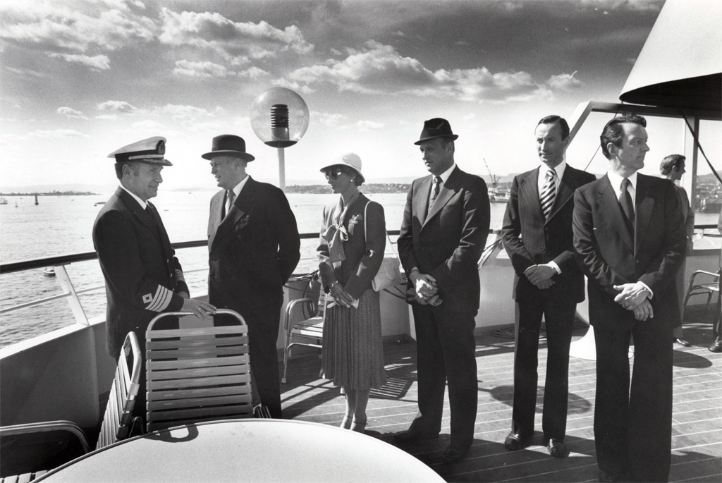 On the Norway in 1980; Kloster is far right.