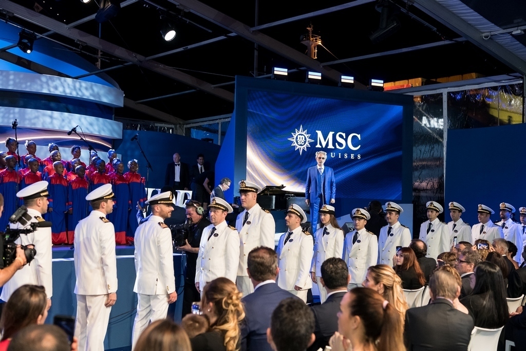 Traditional Crew Parade Welcomes MSC Seaside to the MSC Cruises Fleet (photo: Ivan Sarfatti)