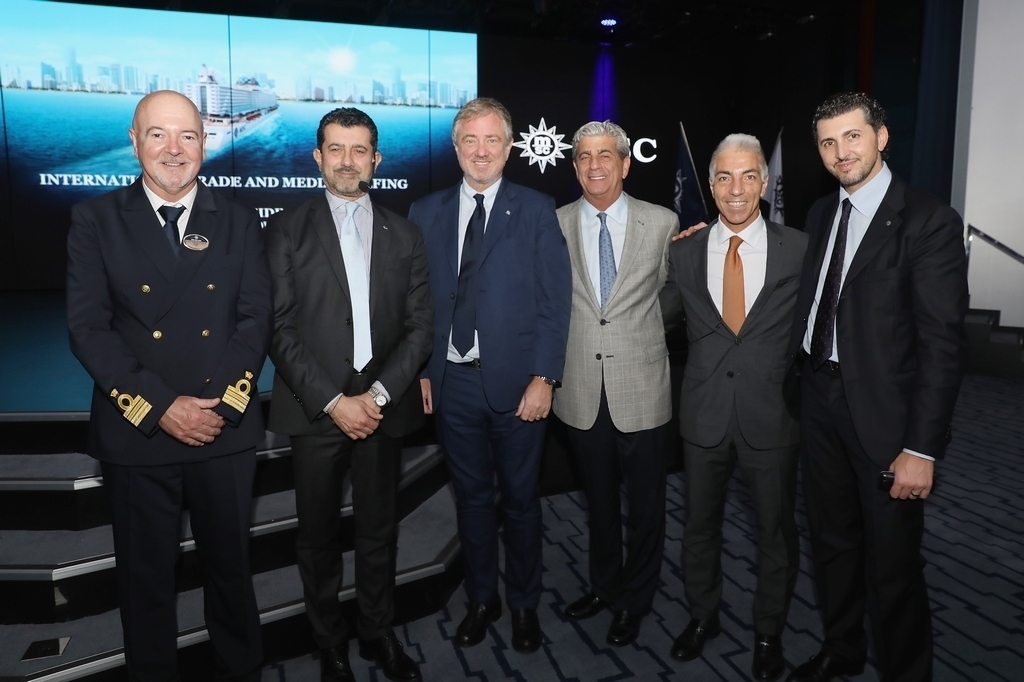 Pierfrancesco Vago, Executive Chairman of MSC Cruises, and Andrea and Veronica Bocelli Present New Partnership with ABF, the Andrea Bocelli Foundation  (photo: Ivan Sarfatti)