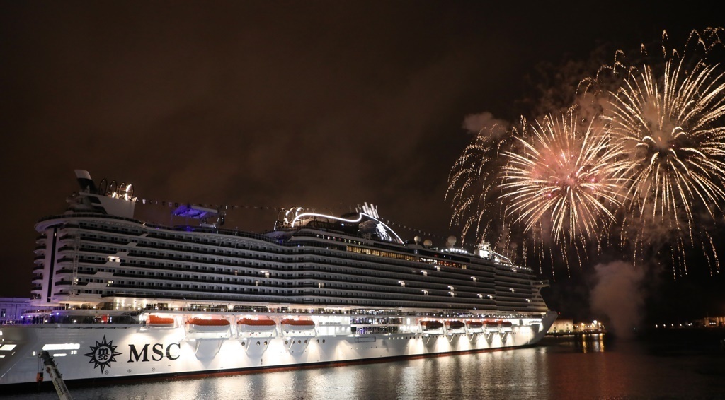 From the christening of the MSC Seaview