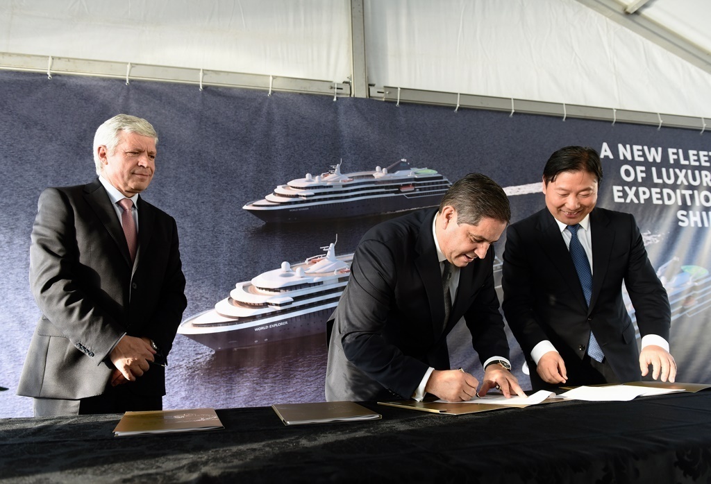 From left: Eng. Carlos Martins, chairman of Martifer Group (West Sea owner); Mario Ferreira, chairman, president and CEO of Mystic Invest; and Wang Zhenyoung, Deputy CEO at ICBC Leasing