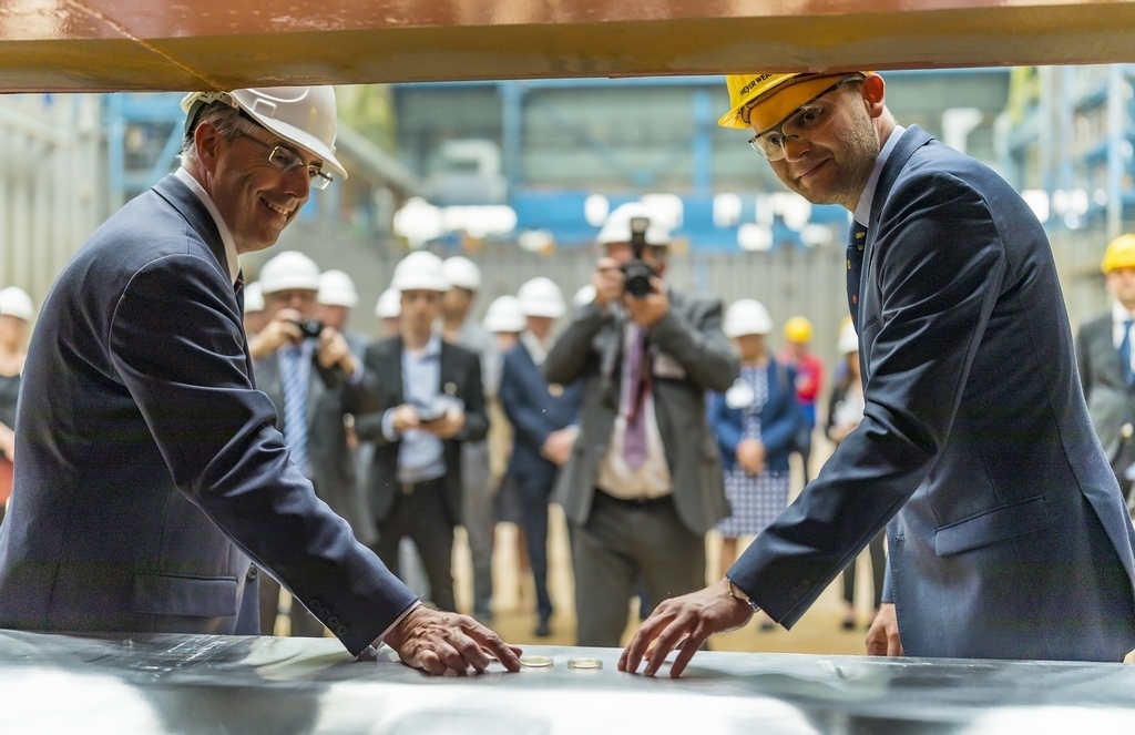 From the keel-laying of Spirit of Adventure 