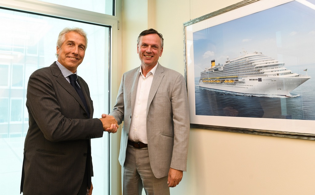 From left:  Ferdinando Garrè, CEO of San Giorgio del Porto and Michael Thamm, Group CEO Costa Group and Carnival Asia, and
