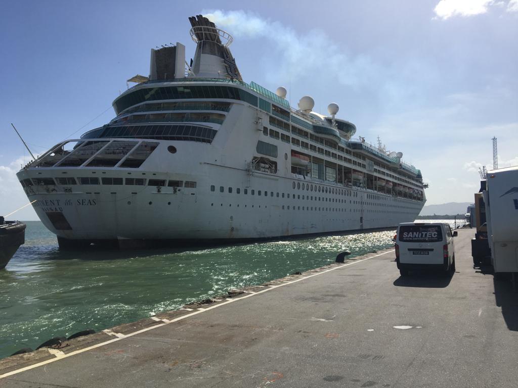 Royal Caribbean's Enchantment of the Seas has arrived in Trinidad to disembark crew.
