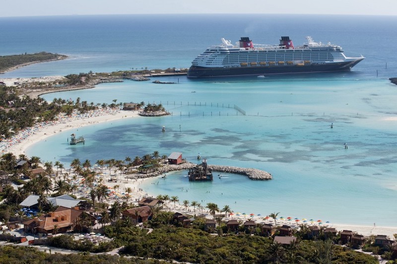 The Disney Dream docks at Castaway Cay, Disney’s private island. (Photo: David Roark)