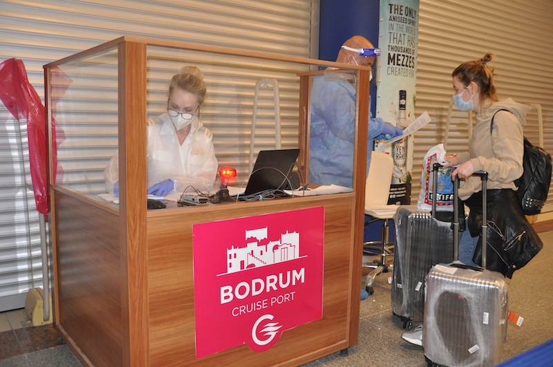 Crew members waiting to board the Viking Sea (Photo: Bodrum Cruise Port)