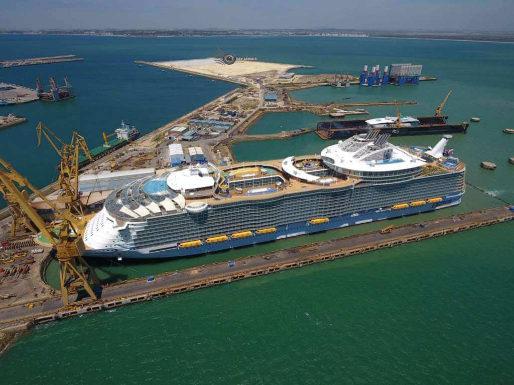 Symphony of the Seas in drydock