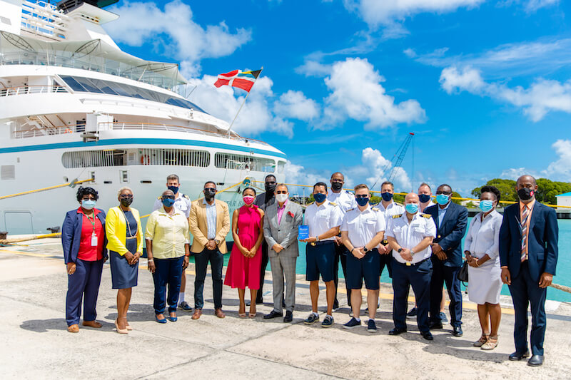 The Antigua and Barbuda Welcome party included Tourism and Health Officals