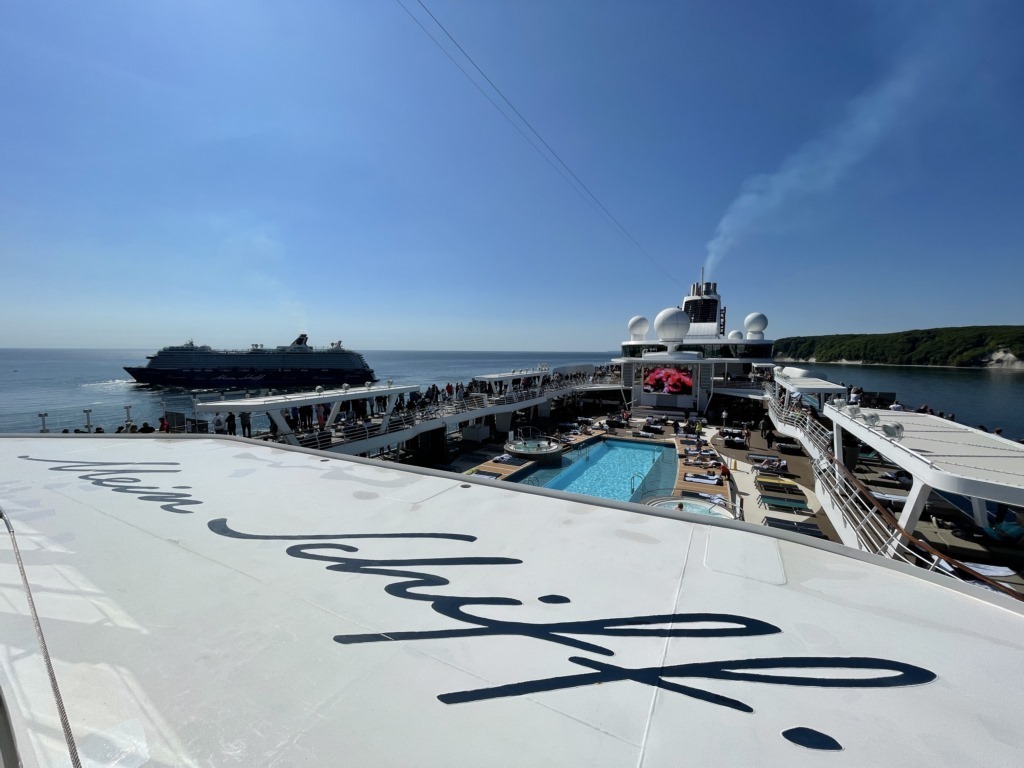 A view off one Mein Schiff, looking at another