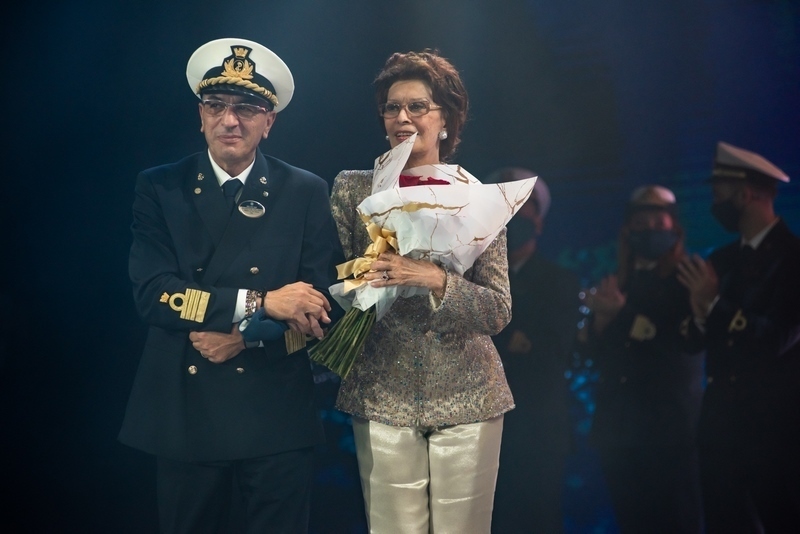 MSC Cruises Godmother Sophia Loren and Captain Galano