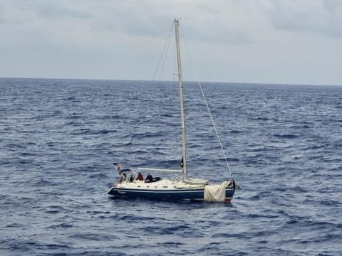 Sailboat in distress