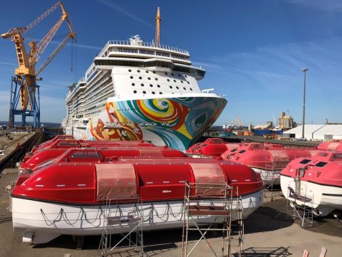 Lifeboats during a drydock