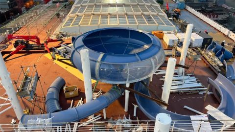 Water slide on Adora ship