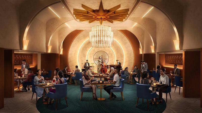 con of the Seas’ new Empire Supper Club in Central Park is an eight-course experience, serving up premium American cuisine and tunes from a swanky three-piece band.