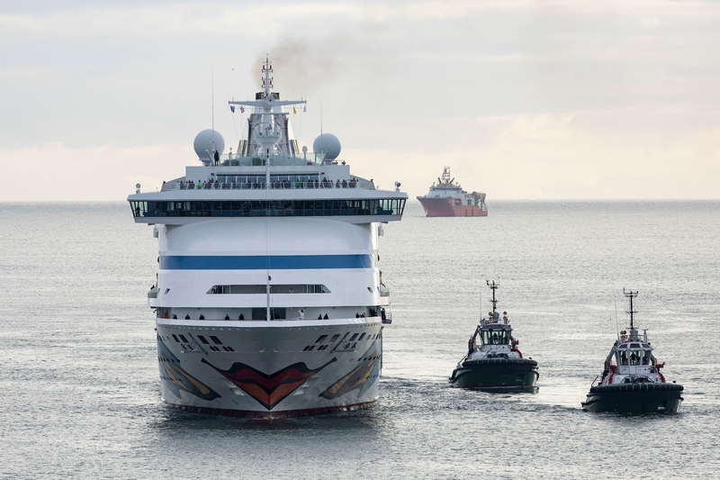 AIDAaura arrives into Port of Aberdeen expanded South Harbour