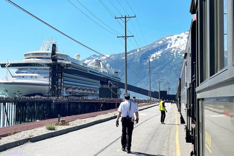 Train in Alaskan Port