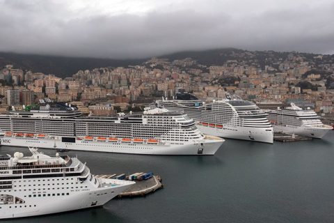 Four MSC Ships in Genoa