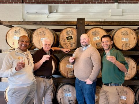Holland America Line team members were invited to Buffalo Trace Distillery in Kentucky to join Mayville and Johnson in the private barrel selection room, located in the well-known Warehouse D.