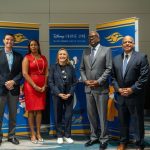 Governor Albert Bryan Jr., Commissioner Joseph Boschulte, and Deputy Commissioner RoseAnne Farrington with Disney Cruise Line Executives