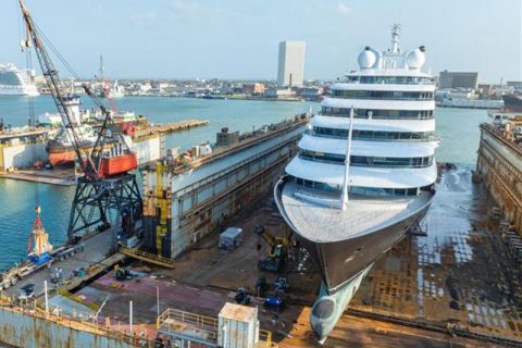 Scenic Eclipse in Drydock