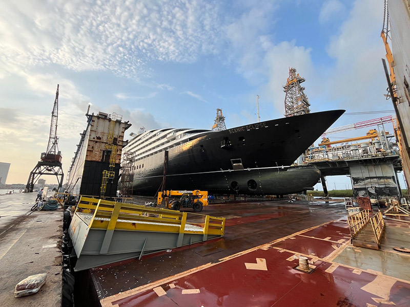 Scenic Eclipse in Drydock