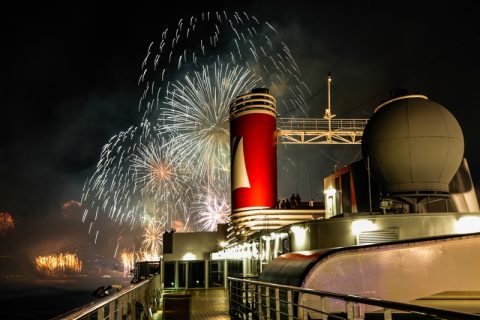 Fireworks off Fred. Olsen ship