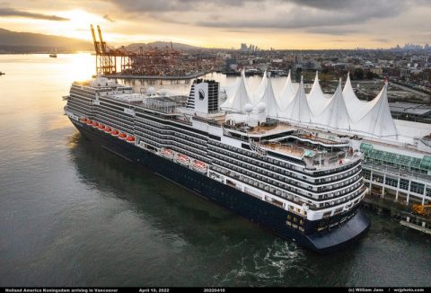 Holland America ship in Vancouver