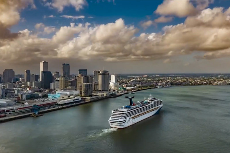 Carnival ship in New Orleans