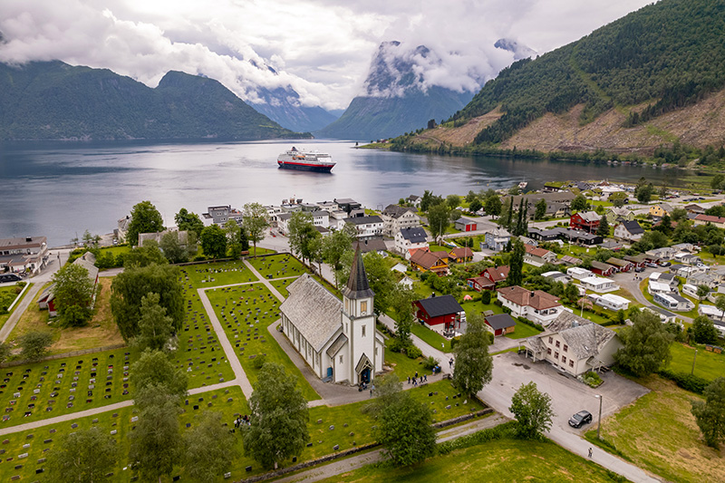 hurtigruten ship in saebo michel afflerbach