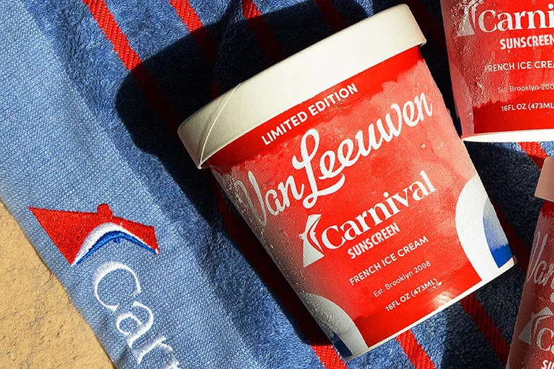 gelato con protezione solare Carnival Van Leeuwen