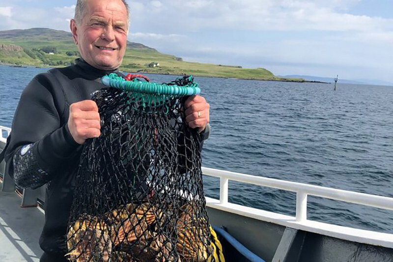 Rob Barlow with Hand Dived Scallops