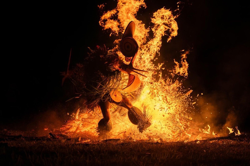 fire dancer at papuanewguinea