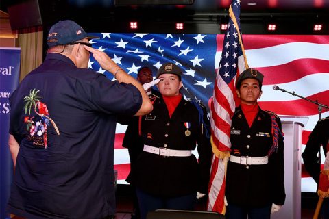 veteran salutes east river falcon battalion color guard