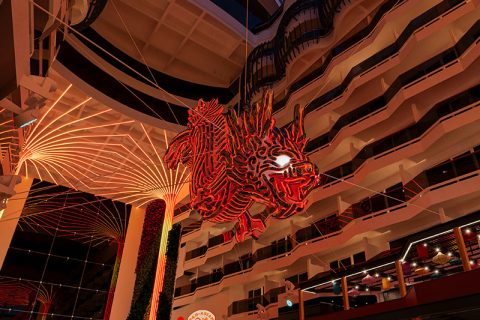 msc world asia dragon sculpture