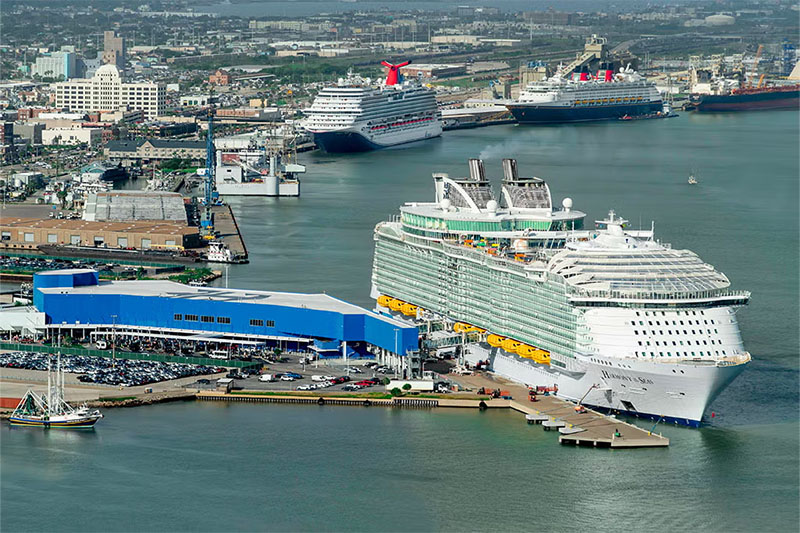 portofgalveston threecruiseshipsandcruiseterminals