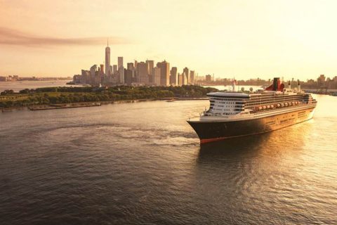 cunard ship sunset