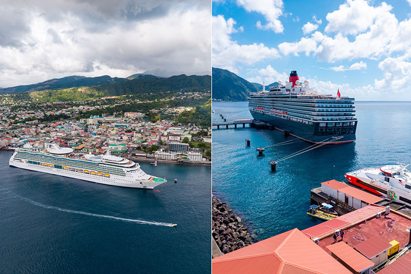 Brilliance of the Seas and Queen Victoria in Dominica