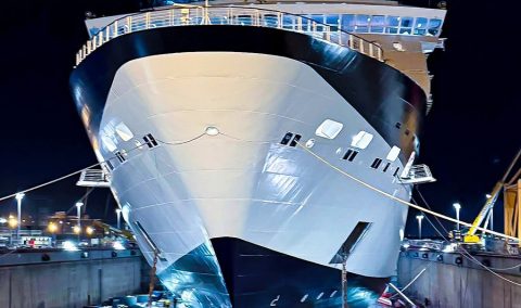 From the drydocking of the Celebrity Infinity