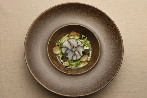 Hurtigtuten dish with seaweed