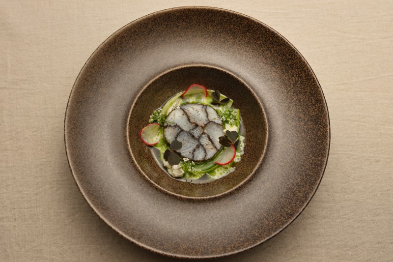 Hurtigtuten dish with seaweed